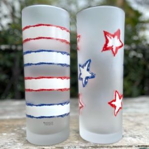 Dartington France drink glass set stars & stripes